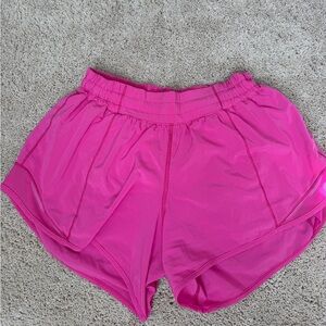 lululemon athletica Bright Pink Hotty Hot Low-Rise Lined Short 4”